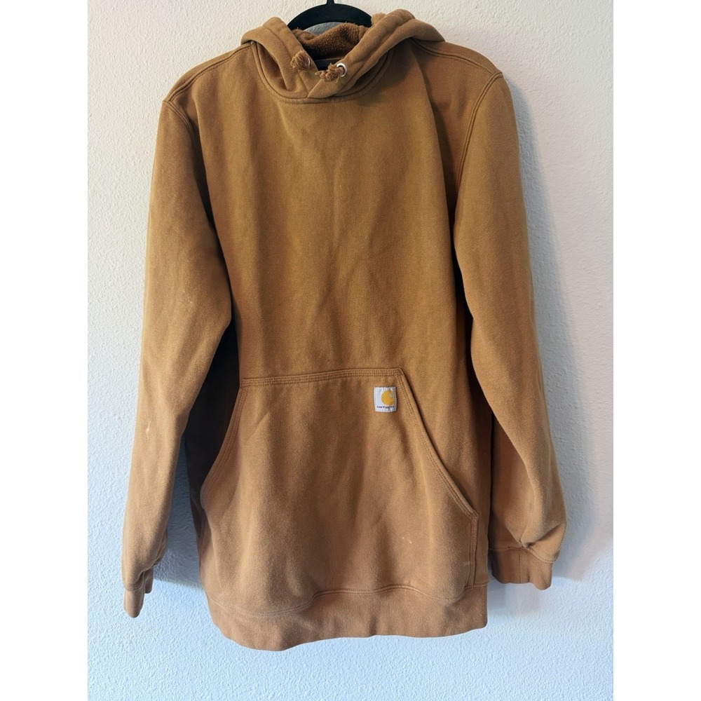 Carhartt Midweight Brown Loose Fit Hooded Pullover Sweatshirt Size Medium